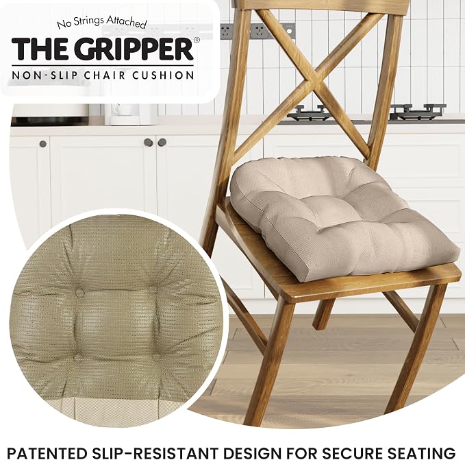 Klear Vu Gripper Overstuffed Universal Non-Slip Dining Chair Cushions - Image 5