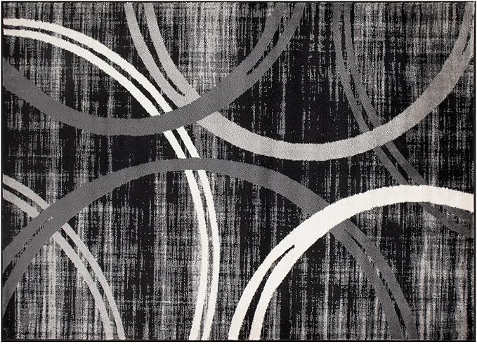 Rugshop Modern Wavy Circles Design Accent Rug, Carpet by Rugshop
