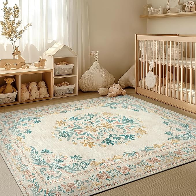 jinchan Floral 4x6 Area Rugs for Nursery by JINCHAN