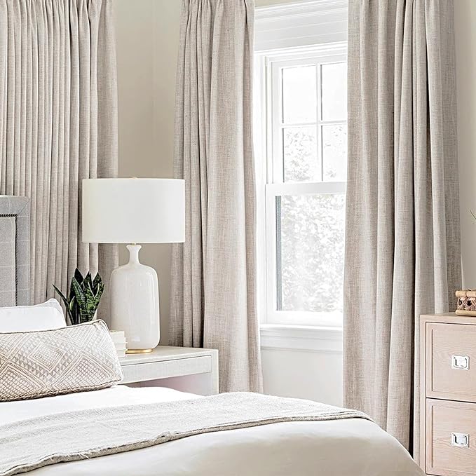 MIULEE 100% Blackout Linen Textured Curtains - Image 2