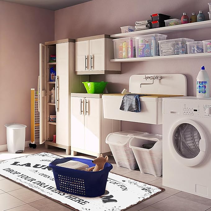 Zoke Laundry Room Rug Runner Stylish Non-Slip Laundry Room Mat 24"x72" - Image 2