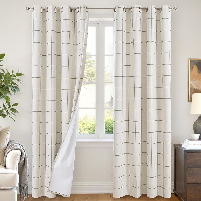 Linen Blackout Curtains for Living Room by Lajode