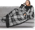 PAVILIA Sherpa Blanket with Sleeves, Foot Pocket by PAVILIA