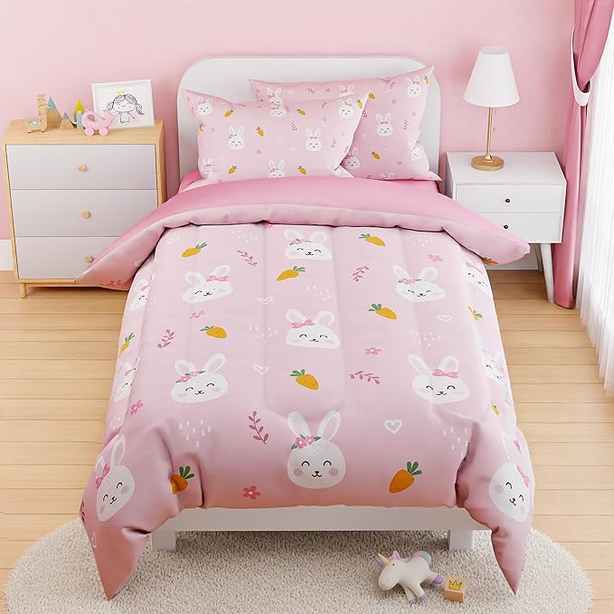 SANDJEST Rabbit Comforter Set Twin Size 68x86in by SANDJEST