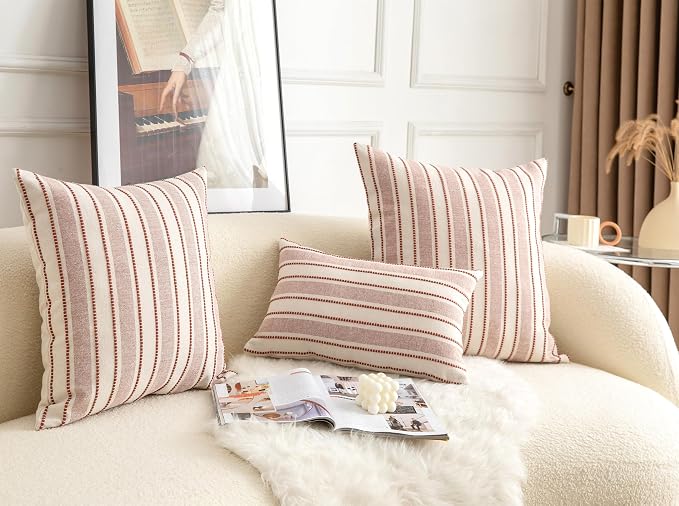 Decorative Boho Throw Pillow Covers, Farmhouse Textured Pillow Case, 20 x 20 - Image 7