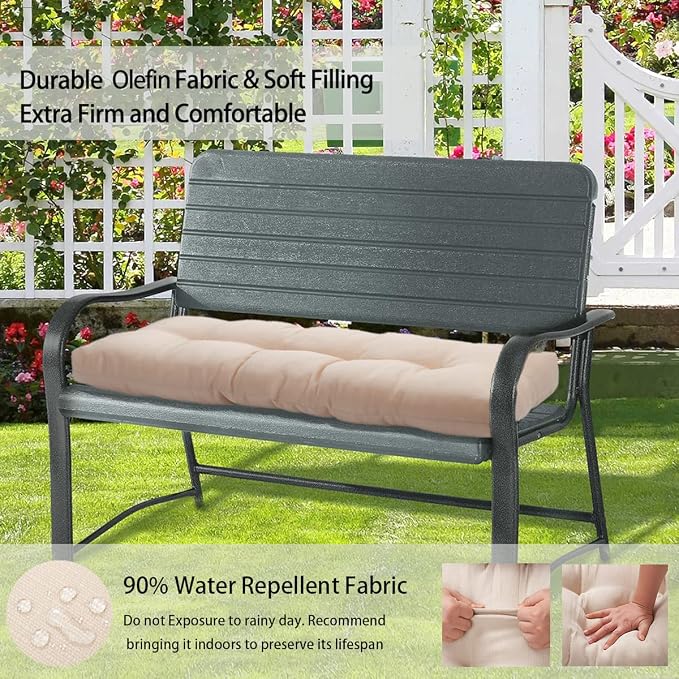 FUNHOME Outdoor Bench Cushion 45 x18 inch - Image 3