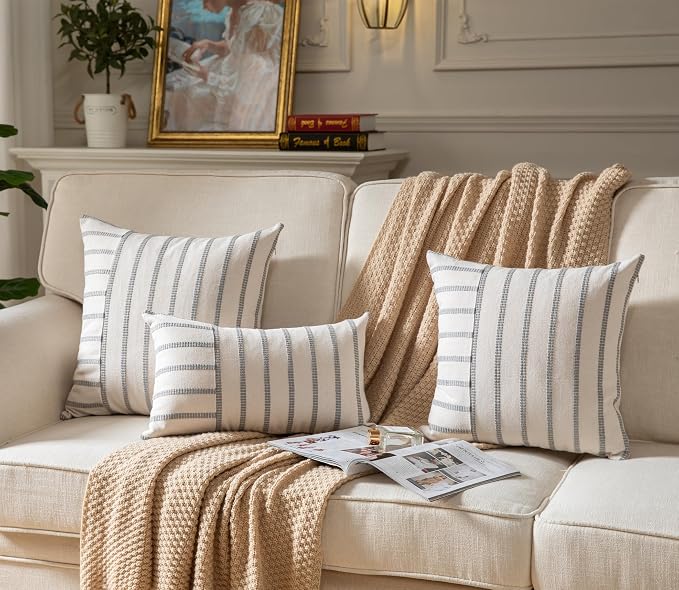 Caflife Boho Throw Pillow Covers 18x18 Set of 2 Soft Farmhouse Decorative Couch - Image 6