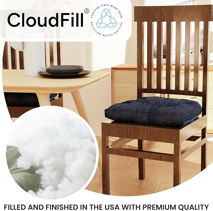 Klear Vu Gripper Overstuffed Universal Non-Slip Dining Chair Cushions - Image 4