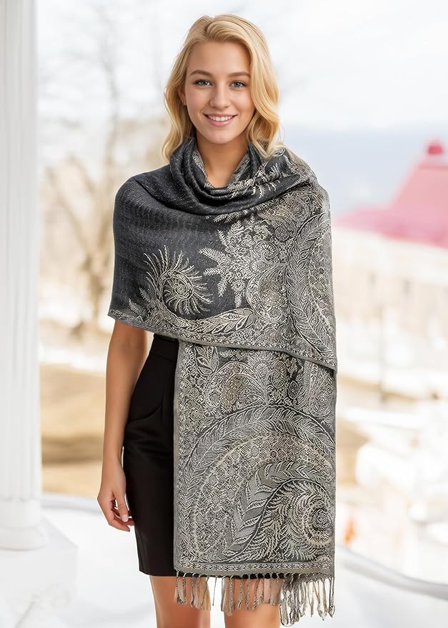 Achillea Big Paisley Pashmina Shawl Wrap - Image 2