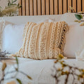 Decorative Boho-Chic Square Pillow Cover 18x18 Handwoven Tufted Braided Cotton by Cozydeko