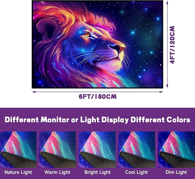 Galaxy Lion Rug Large 3D Fierce Lions Area Rugs - Image 2