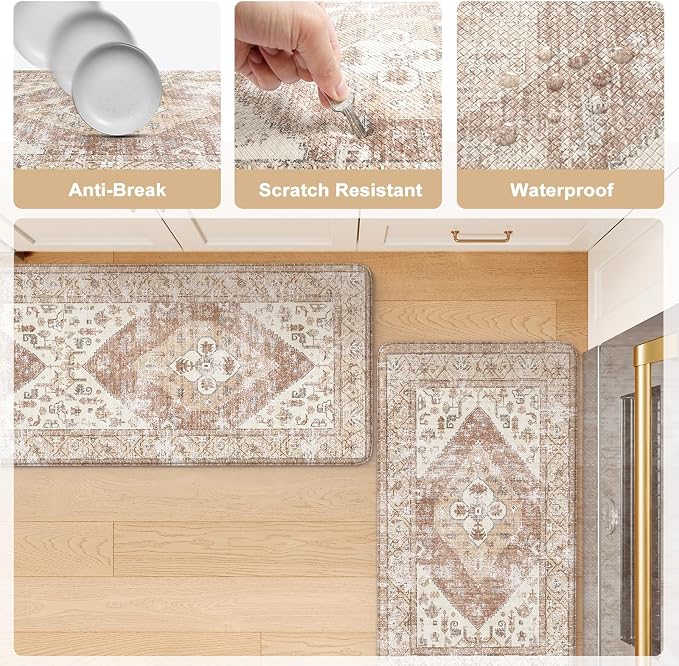 KIMODE Farmhouse Kitchen Mats, Anti Fatigue Kitchen Rugs Sets of 2, Non Slip - Image 6