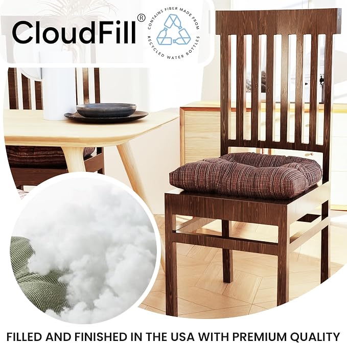 Klear Vu Gripper Overstuffed Universal Non-Slip Dining Chair Cushions - Image 3