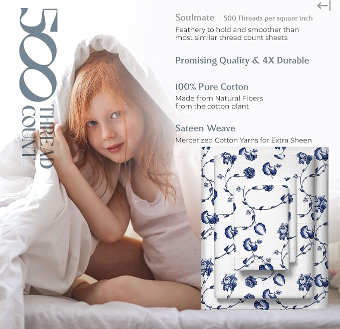 Mayfair Linen 100% Cotton Printed California King Cotton Sheets - Image 5