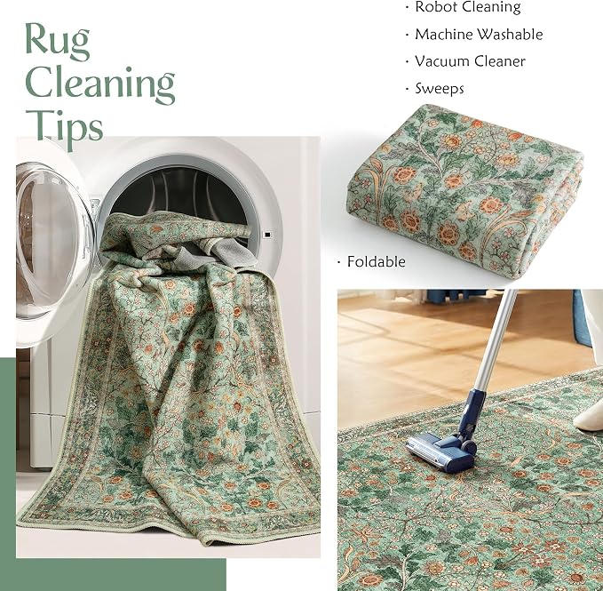 MUJOO 2x3 Washable Rug, Boho Front Door Mat Indoor Entrance Throw Carpet - Image 6