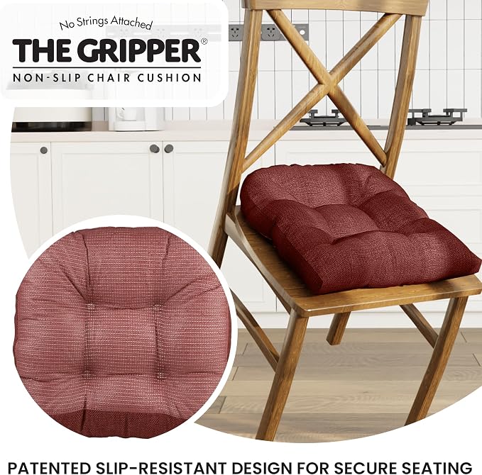 Klear Vu Gripper Overstuffed Universal Non-Slip Dining Chair Cushions - Image 5