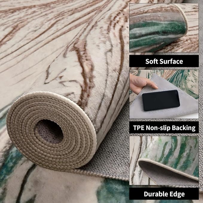 Ciicool Modern Abstract Area Rug 2x3 Washable Small Soft Entryway Rugs - Image 3