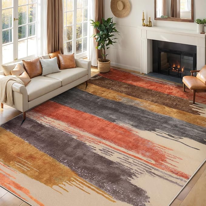 Ciicool Modern Abstract Rug for Living Room, Low-Pile Contemporary Indoor by CIICOOLHomeDeco