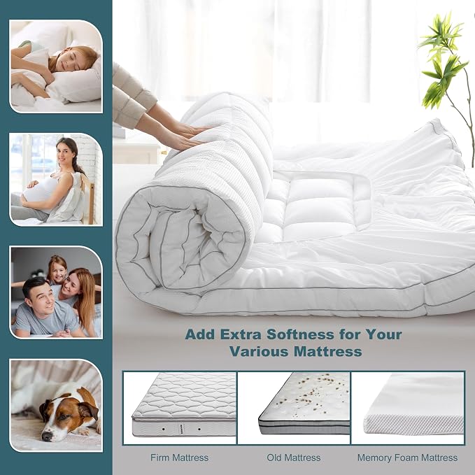 UNILIBRA Cal King Size Mattress Pad Pillow Top Mattress Cover Padded - Image 5
