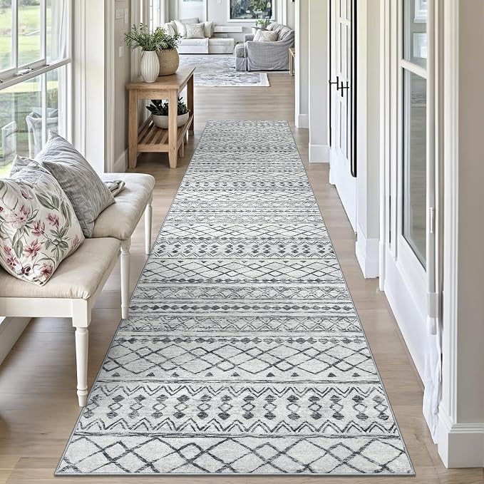 KUTA Boho Runners for Hallways 2.6x10 ft Moroccan Washable Runner Rug Non-Slip - Image 3