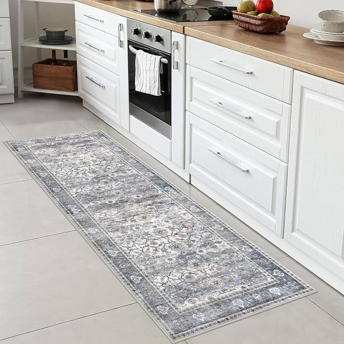 KUTA Vintage Floral Washable Hallway Runner, 2x6 Runners - Image 2
