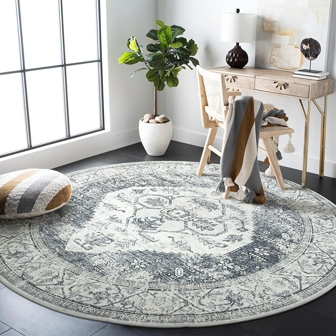 Lahome Boho Round Rugs - 4Ft Washable Non-Slip Small Round Area Rug - Image 7