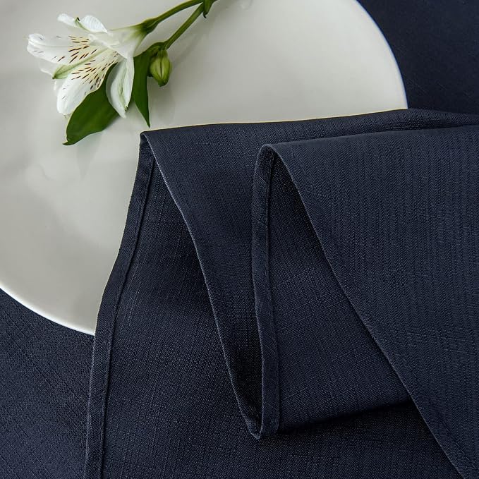 maxmill Round Linen Looking Textured Tablecloth Spill-Proof Wrinkle Free Soft - Image 8