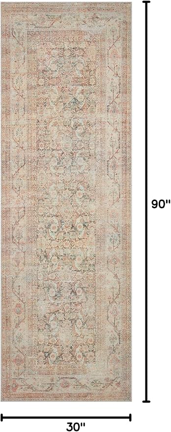 Loloi Adrian Collection ADR-01 Natural/Apricot 2'-6" x 7'-6", .19" Thick Runner - Image 2
