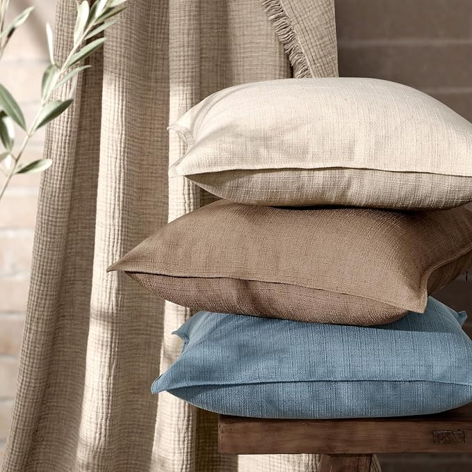 MIULEE Decorative Euro Sham Pillow Covers 24x24, 2 Pack Large Boho Farmhouse - Image 3