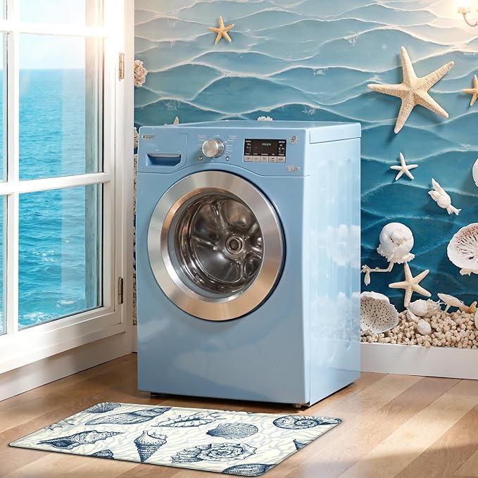 Kitchen Mats for Floor Cushioned Anti Fatigue Sets of 2 Beach Theme Kitchen - Image 8