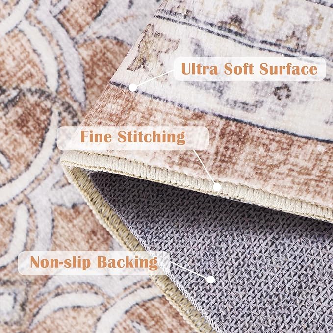 jinchan Floral 5x7 Area Rugs for Bedroom - Image 5