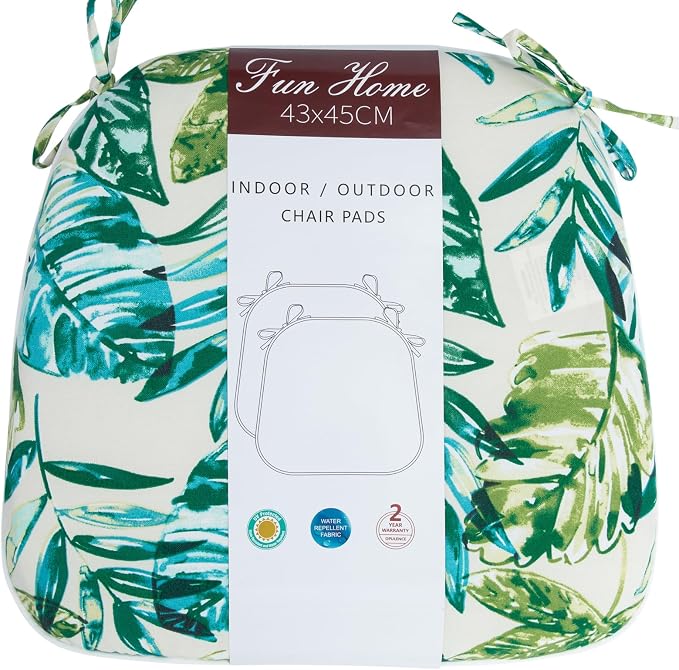 Outdoor Chair Cushions Set of 2, Patio Seat Cushion 17"x16"x2", U-Shaped Dining - Image 2