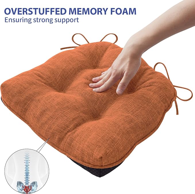 Chair Cushions for Dining Chairs Set of 6, Kitchen Chair Cushions, Chair Pads - Image 5