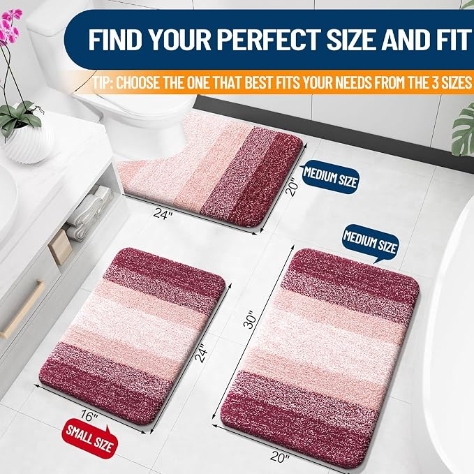 OLANLY Bathroom Rugs Mat 24x16, Extra Soft Absorbent Microfiber Bath Rugs - Image 2