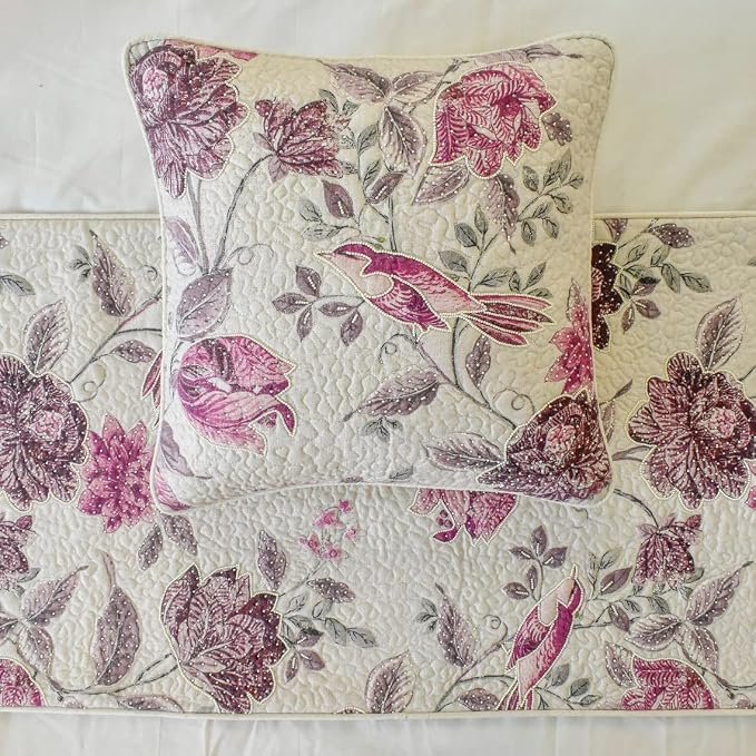 The HomeCentric King/Queen/Twin Pink Decorative Full 68"x18" Bed Runner - Image 3