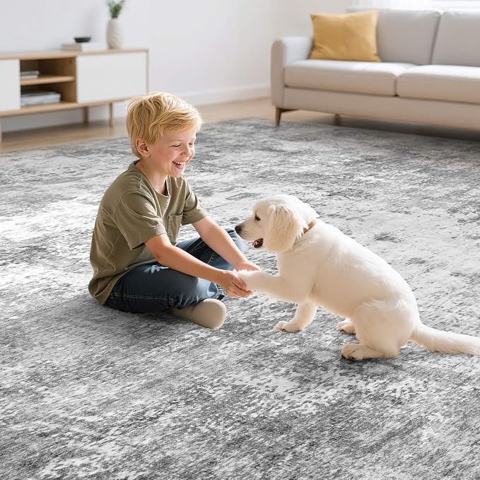Washable 6X9 Area Rug: Modern Abstract Soft Non-Slip Indoor Rugs Home Decor - Image 6