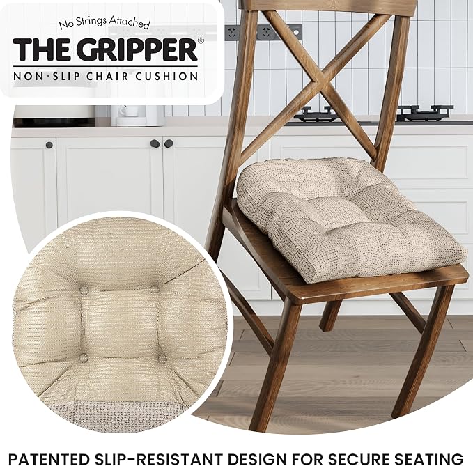 Klear Vu Gripper Overstuffed Universal Non-Slip Dining Chair Cushions - Image 5