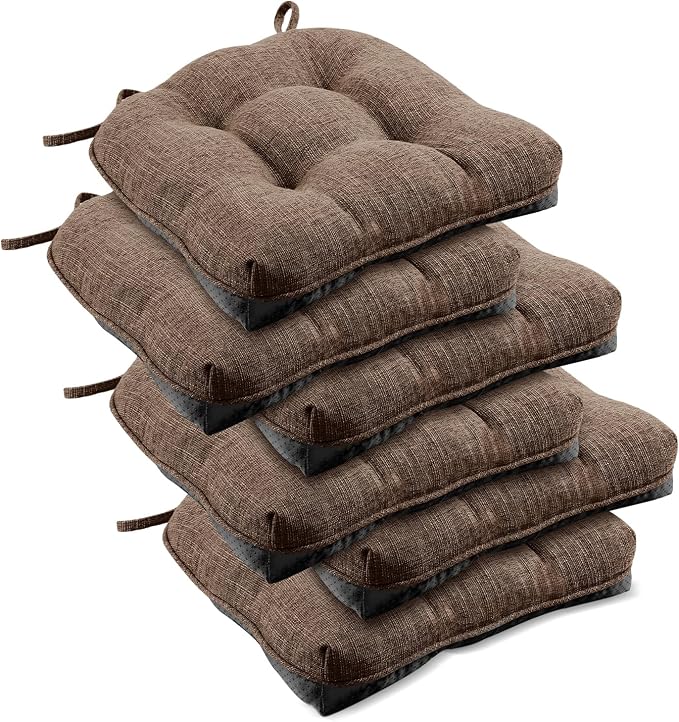 downluxe Indoor Chair Cushions for Dining Chairs, Tufted Overstuffed Textured by Downluxe