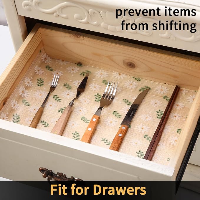 iwtmm Shelf Drawers Liners for Kitchen Cabinets Non-Slip, Oil-Proof Drawer - Image 3