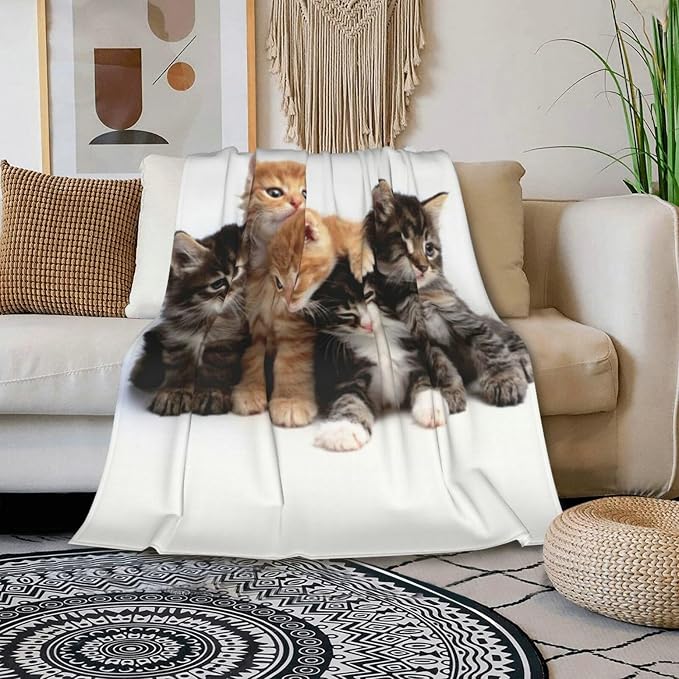HGOD DESIGNS Cats Throw Blanket Ultra Soft Warm All Season Kittens Family Cats - Image 3