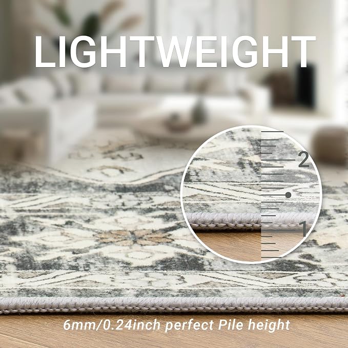 zesthome 9x12 Area Rugs, Stain Resistant Washable Rug, Ultra-Thin Rugs - Image 6