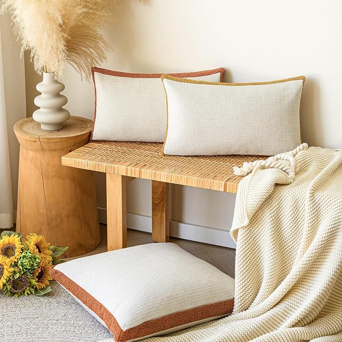 a moment Loop Yarn Linen-Like Pillow Cover Natural Soft Decorative Throw Pillow - Image 2
