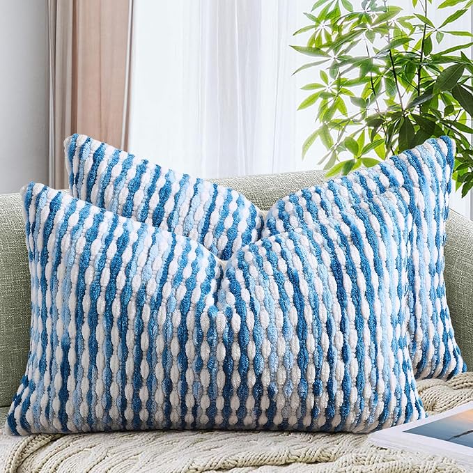 AmHoo Set of 2 Boho Chenille Pillow Cover Decorative Tufted Pillowcase by AmHootextile