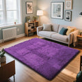 Purple Fluffy Rug Shaggy Area Rug, 4x6 Area Rugs by Yongyangjuxi