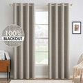 MIULEE Linen Texture Curtains for Bedroom Solid 100% Blackout Thermal Insulated by MIULEE