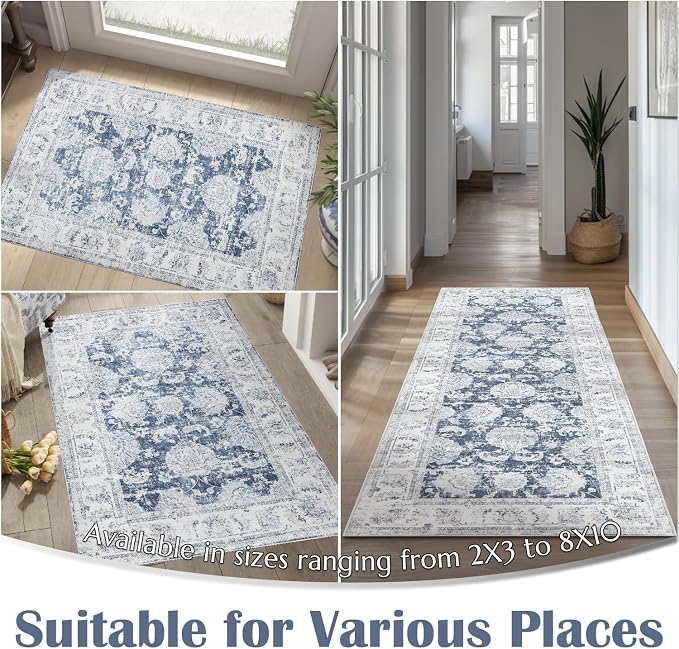 jinchan Fiora Hallway Runner Rug 3x8 Washable Runner - Image 3