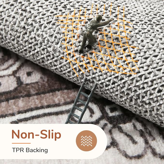 OPPODREAM Thin Area Rugs 4x6, Low-Pile Washable Rugs 4x6 - Image 3