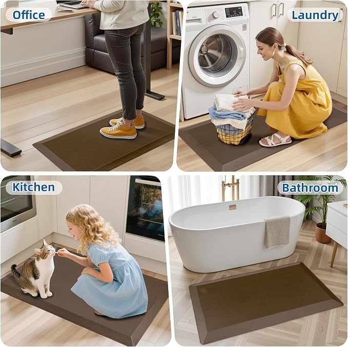 Anti Fatigue Kitchen Mats for Floor, Comfort Memory Foam Ergonomic Kitchen Rugs - Image 5