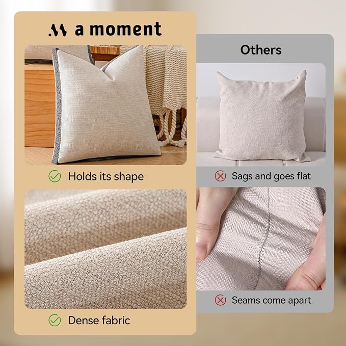 a moment Loop Yarn Linen-Like Pillow Cover Natural Soft Decorative Throw Pillow - Image 3