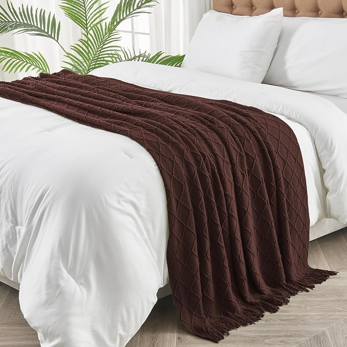 inhand Knitted Throw Blankets for Couch and Bed, Soft Cozy Knit Blanket - Image 3